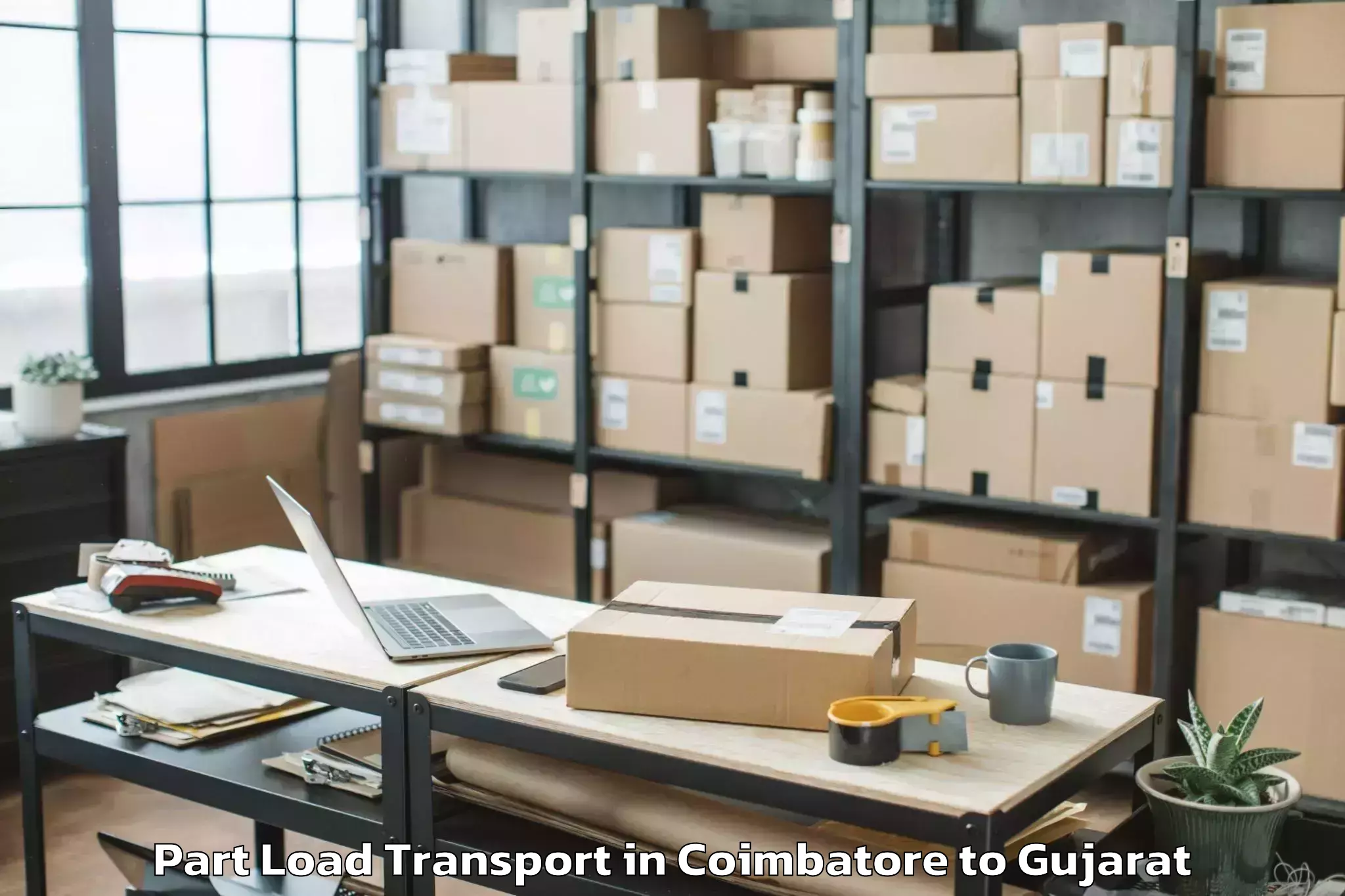 Discover Coimbatore to Botad Part Load Transport